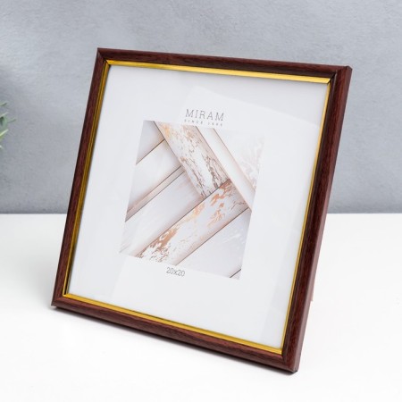 Photo frame Plastic "Mira" 20x20 cm beech with gold (plastic screen)-1