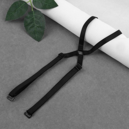 The straps of textile, cross -shaped, 1 cm, black color-2