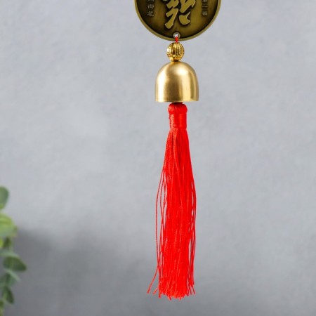Metal bell "Hieroglyph - blessing" 1 bell d = 2.5 cm 37x5 cm-2