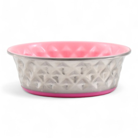 The bowl of a weighted embossed, with a silicone base, pink, 300 ml-2