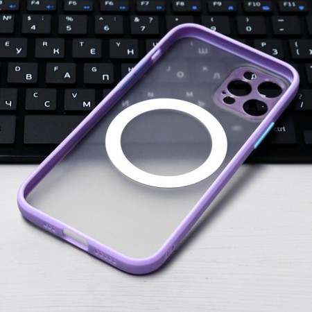 Luazon cover for the iPhone 12 Pro, support for Magsafe, edging, plastic, purple-2