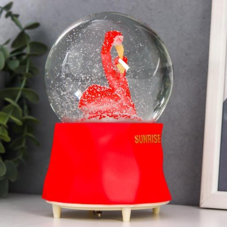 Souvenir Polystone Water Ball Music "Flamingo" is spinning d = 10 cm 15.5x10x10 cm-4