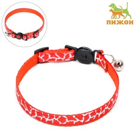 Fly collar "giraffe", 30 x 1 cm, red