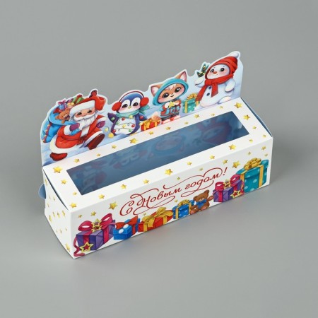 Box for Makarun "Merry Company", 18 x 5.5 x 5.5 cm, New Year-1