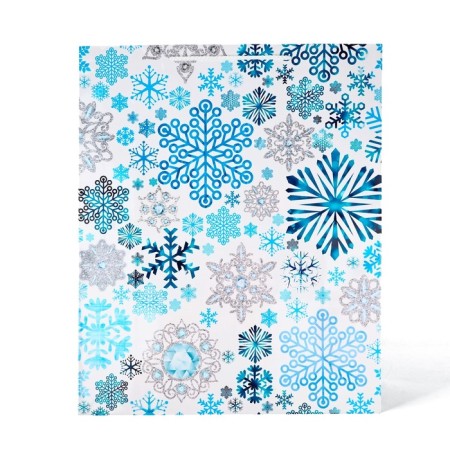 Package Gift New Year Laminated "Snowflakes", XL 40 x 49 x 19 cm, New Year-1