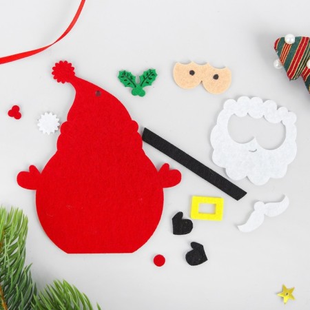 Set for creativity - Create a Christmas tree decoration from the felt "Santa Claus - Red Nose"-1