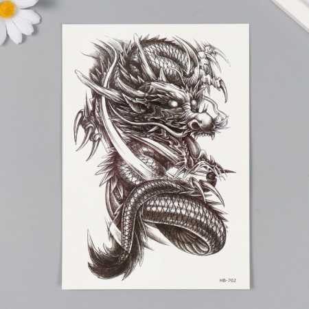 Black Black Dragon Black Tattoos 15x21 cm