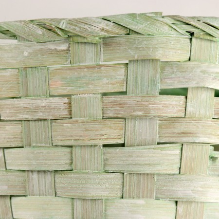 Wicker basket, d20x10xh33cm, green, bamboo-3