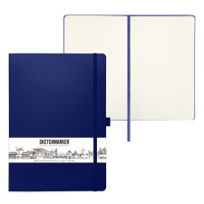 Скетчбук Sketchmarker, 210 х 300 мм, 80 листов, твёрдая обложка из искусственной кожи, синий, блок 140 г/м2