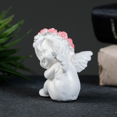 Figure "Angel in Wreath" Pearl, 7x5x5cm-3