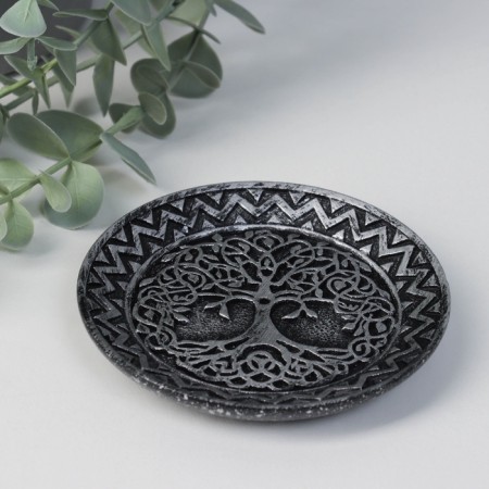 Standing for incense polystone "tree" silver 9.8x9.8x1 cm-1