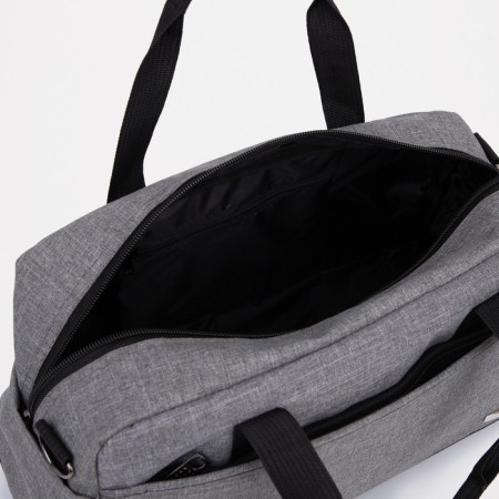 Sports bag with lightning, 3 outer pockets, long belt, gray color-2