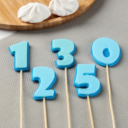 Silicone Mold for candies and chocolate "numbers", h = 5.5 cm, color transparent color-1