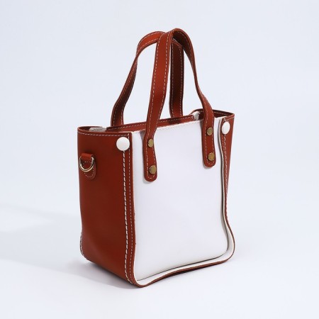 Bag Women's Tout with zipper, brown color-2