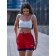 Women's shorts ise, size 46 cm, red color
