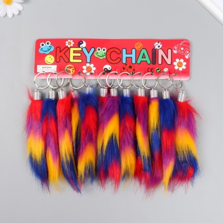 Fluffy on the ring "tail in a strip" h = 15 cm, mix-2