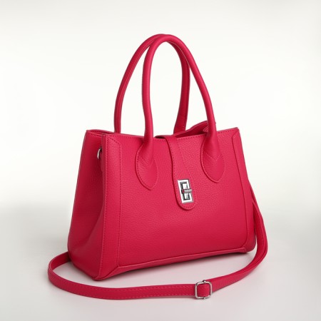 Women's bag with lightning, textura, average size, pink color-2
