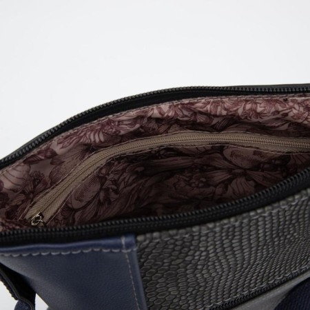 Cross-Bodi El Masta with a zipper, 2 outer pockets, a long belt, black/blue color-2