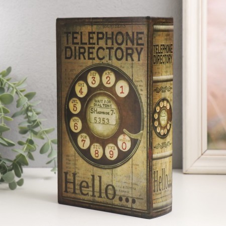 Safe-book wood to the leatherette "telephone reference" 21x13x5 cm-7