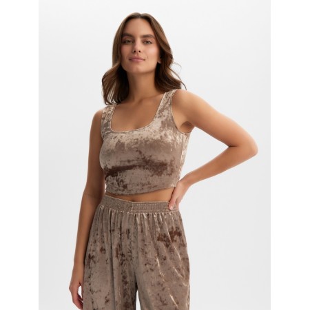 TOP female KAFTAN VELVET 44-46, coffee-3