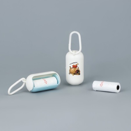 Container with packets for cleaning the dogs "I'm in the moment", the color is white-1