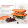 Set of glass containers, orange color, 3 pcs.