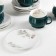 Ceramic tea service “Shishechki”, 12 items: a cup 200 ml, a saucer d = 14.5 cm, green color