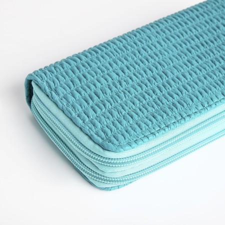 Women's wallet with a zipper, turquoise color-2