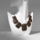Necklace "India" rectangles, color black gold, 30 cm