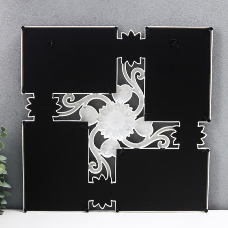 Photo frame plastic in 4 photos 10x15 cm "chamomile" gold 35x35x2.5 cm-2