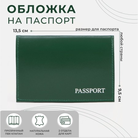 Cover for passport, green color