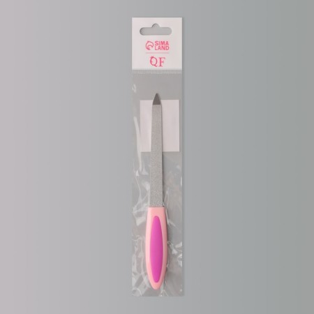 Metal file for nails, rubberized handle, 15 cm, color mix-4