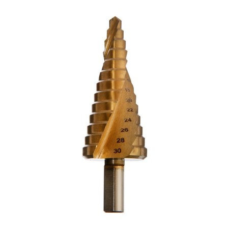 Drill step tundra pro, HSS, tin, spiral profile, trihedral. Saar, 6-30 mm-2