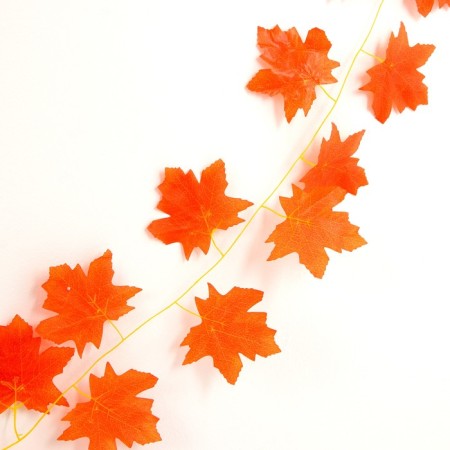 Decor "Girland from the leaves" Length: 2.4 m, width: 26 cm, red color-3