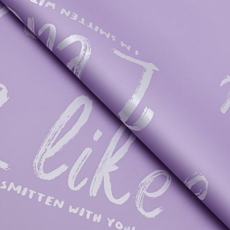 Flower film is matte, "I like you", 57x57cm, lilac, 65 μm-1