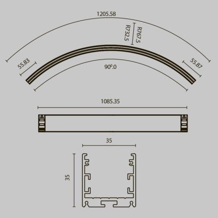 Components for LED strip LED Strip Alm-3535R-B-D-90 ° -1.5M-9
