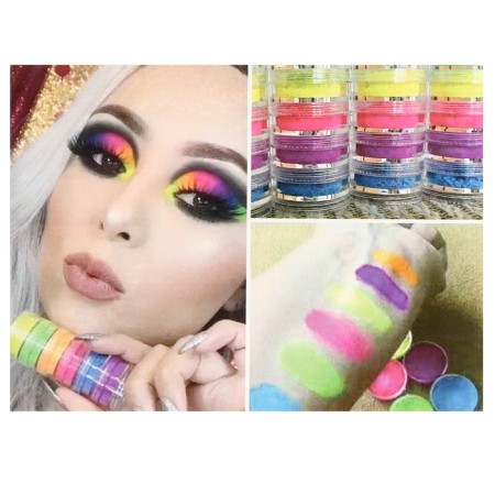 Aquagram for the face and body, glow from ultraviolet radiation, 6 colors-6