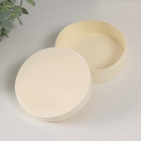 Casket Wood for painting thin sheet "Round" 10x10x3 cm-1