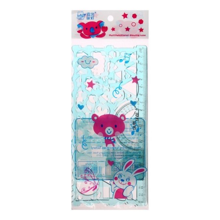 Set of stencils, 2 pieces, geometric shapes, plastic, mix-1
