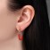 Earrings Assorted "Magnets" attraction, red-black color in gold