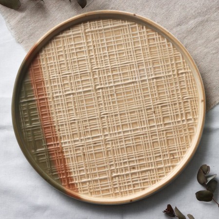 Ceramic plate "Self -Cecular", 21.2 cm, beige color-1