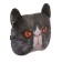 Pillow on the headrest Matech Animals Line, cat, red eyes, 30 x 25 x 10 cm, gray