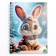 Diamond mosaic with a partial filling for children on the New Year's Bunny notebook, 11 x 15 cm, 48 sheets