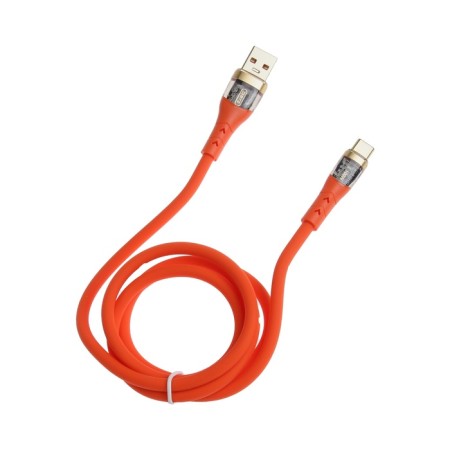 BYZ X96, Type -C cable - USB, 100 watts, 6 A, 1 m, PD, silicone, orange-2