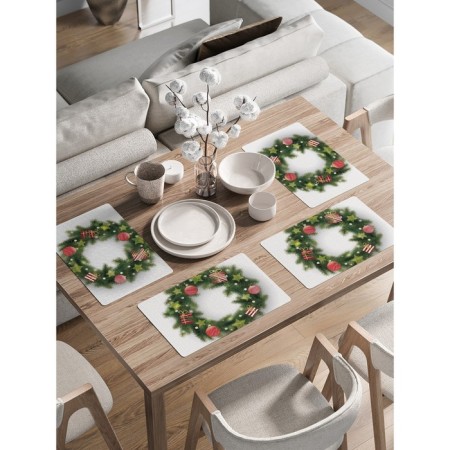 A set of napkins for setting the New Year's Wreath table, rectangular, rounded edges, size 30x46 cm, 4 pcs