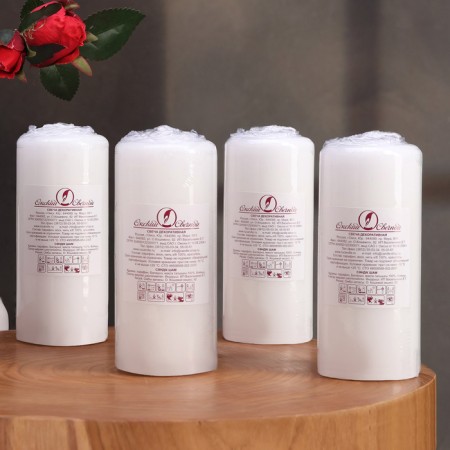 Candle cylinder, 5x11.5 cm, set 4 pcs, white-3