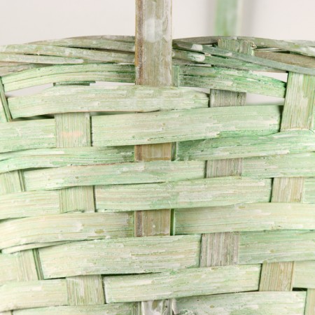 Wicker basket, d16x10xh32cm, green, bamboo-2