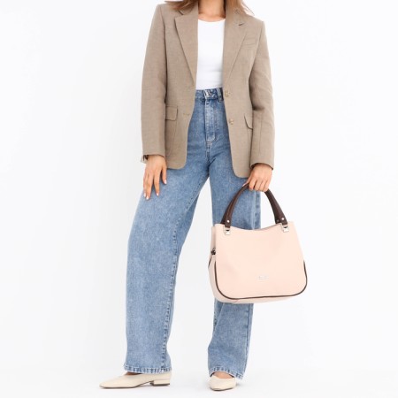 Female bag with lightning, medium size, beige color-7