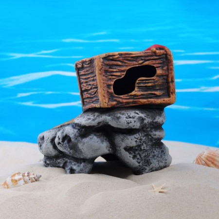 Decor for the Aquarium "Stand with Gold", ceramic, 22 x 15.5 x 15 cm-2