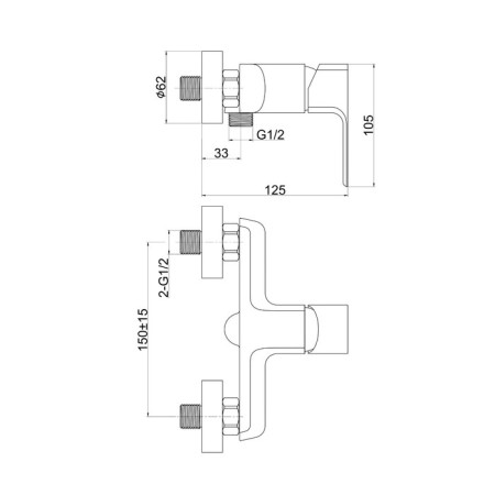 Shower mixer Cersanit GEO A63041-8